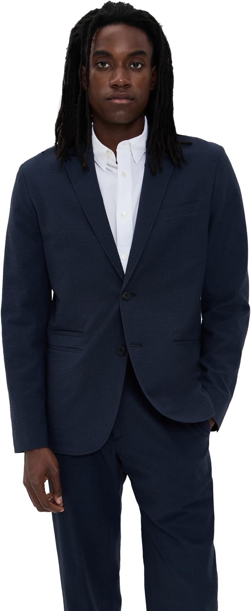 Men's Deconstructed Seersucker Blazer