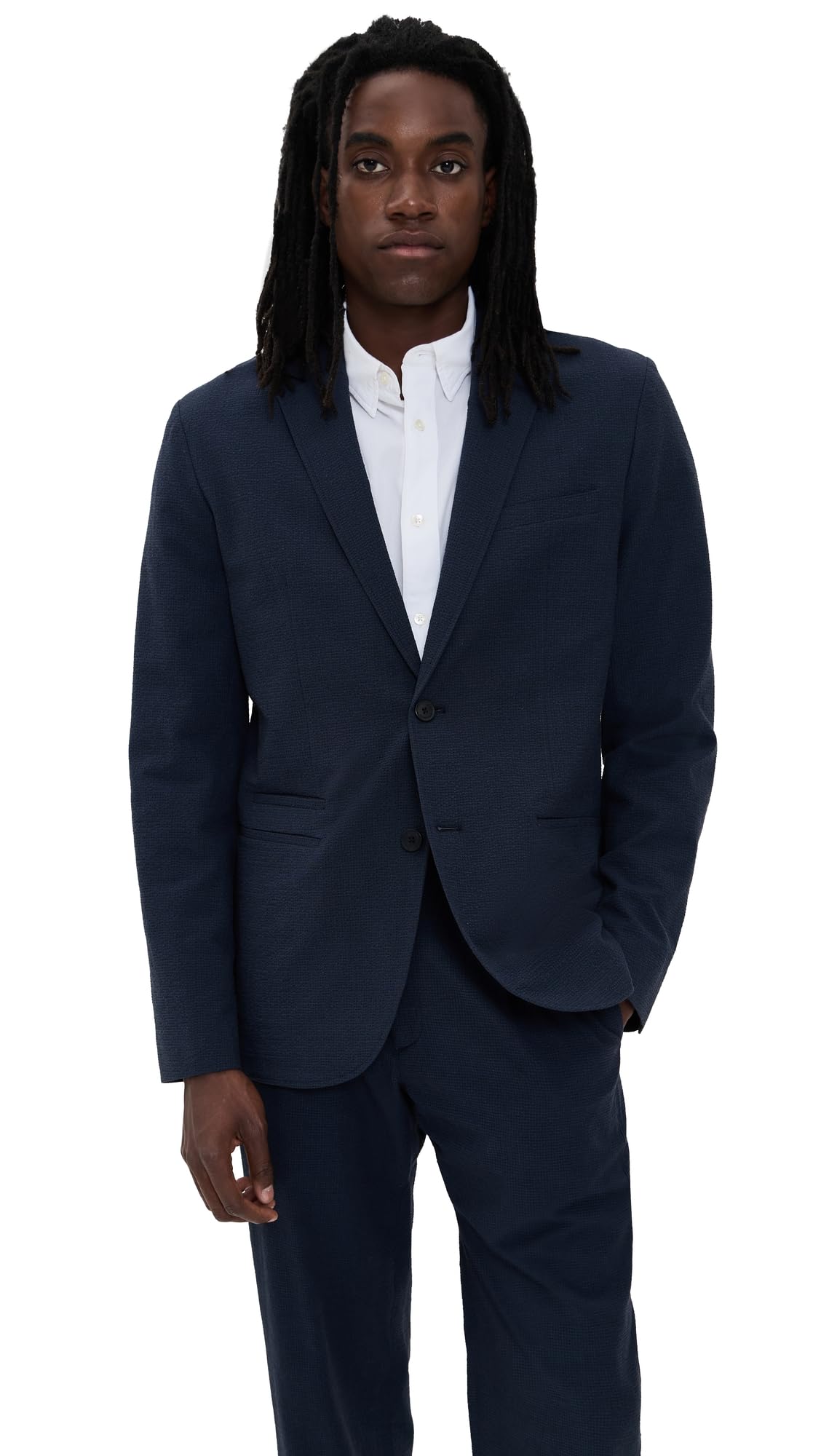 Men's Deconstructed Seersucker Blazer