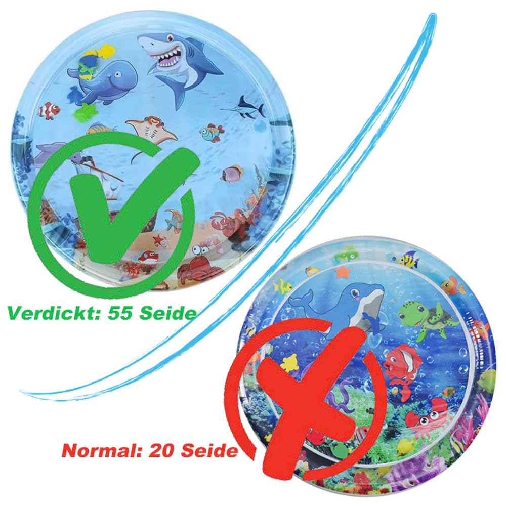 Φ100cm Sensorische Wassermatte Katze,Wassermatte Für Katzen Im Sommer,Wassersensorische Spielmatte,Verdickte 55 Seide Spielwasser-Sensormatte Für Kleine Hunde Und Katzen