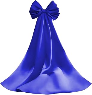 Satin Big Bow for Wedding Dress with Detachable Sleeves Train Long Bridal Cape Accessories for Prom Dress