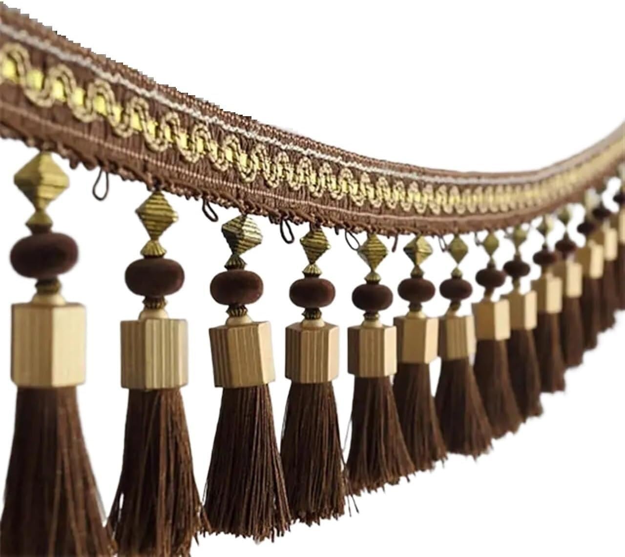 Bordure à franges pour rideaux et décoration de salon bohème