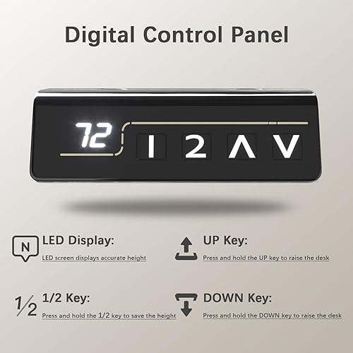 Miniatura 6 de Furmax Escritorio eléctrico de pie ajustable de altura grande de 55 x 24 pulgadas, escritorio de pie para oficina en casa, escritorio para