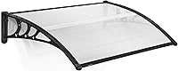 Vista 12 de MCombo 39.8" x 37.8" Toldo de ventana de policarbonato para exterior, lámina hueca para puerta de patio, 6055-4040 (Tablero marrón con soporte negro)