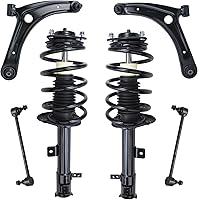 Vista 384 de Detroit Axle - Kit de puntales delanteros para Ford 2000-2004 Focus 2 puntales con muelle helicoidal 2 brazos de control inferiores con rótulas 2001