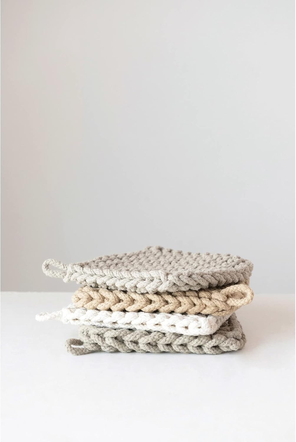 Cotton Crocheted Pot Holder, 4 Colors