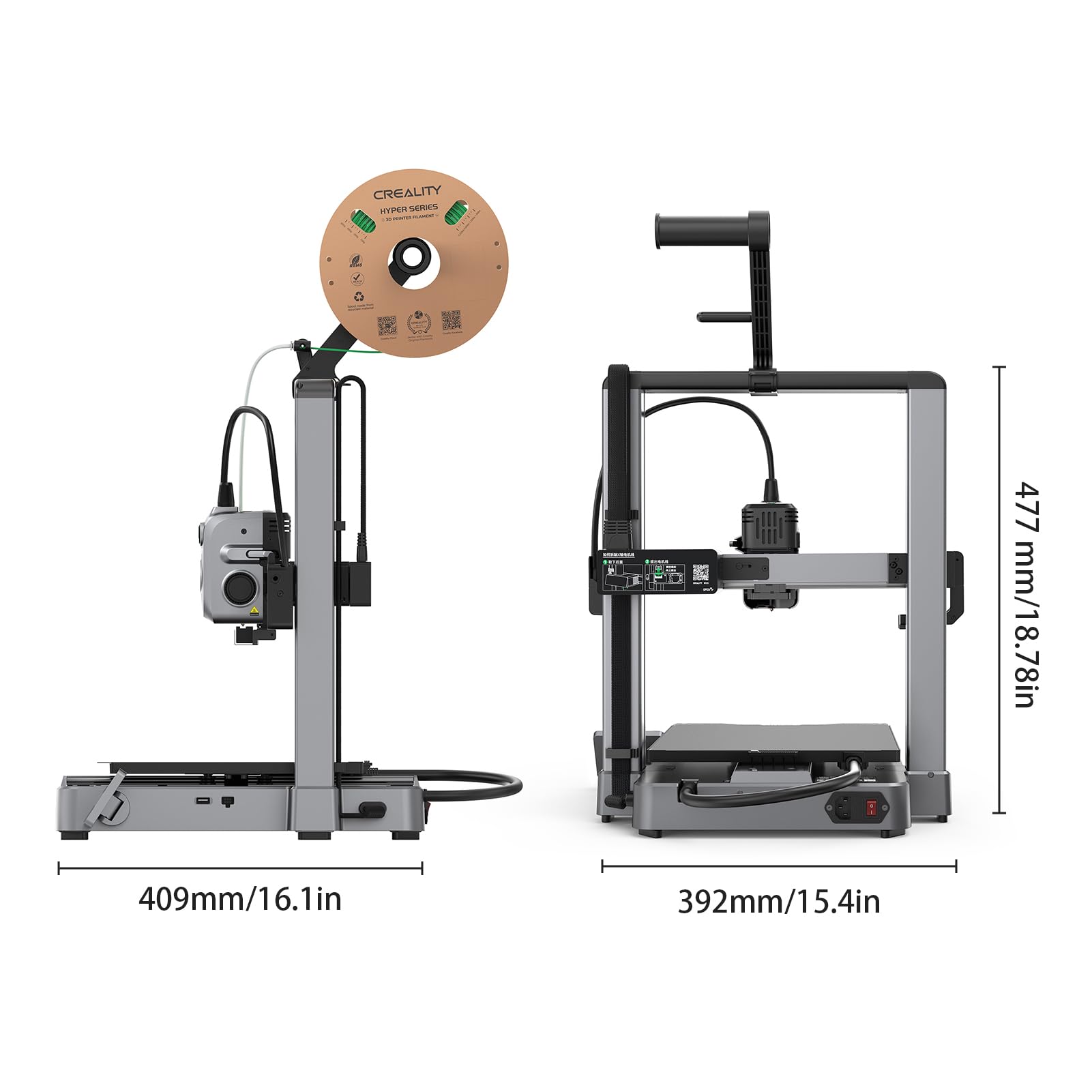 Hi – 3D-Drucker, Integrierter Antrieb und Selbstnivellierendes Heizbett für Heimwerker, Bauvolumen 260 X 260 X 300 Mm, Vollmetallgehäuse (EU-Stecker)