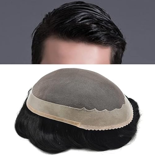 FACE MIRACLE Mono fino para hombre, revestimiento de polietileno alrededor de los sistemas de cabello, extensiones de cabello humano Remy indio