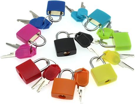 8 Pcs Locker Travel Luggage Padlock, 8 Colors Mini Padlock Gym Suitcase Lock Schoolbag Backpack Padlock with Key