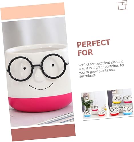 Miniatura 3 de YARNOW Macetas de cerámica para orquídeas, macetas de cerámica, macetas de ornamento para plantas de interior, maceta pequeña de cerámica, maceta