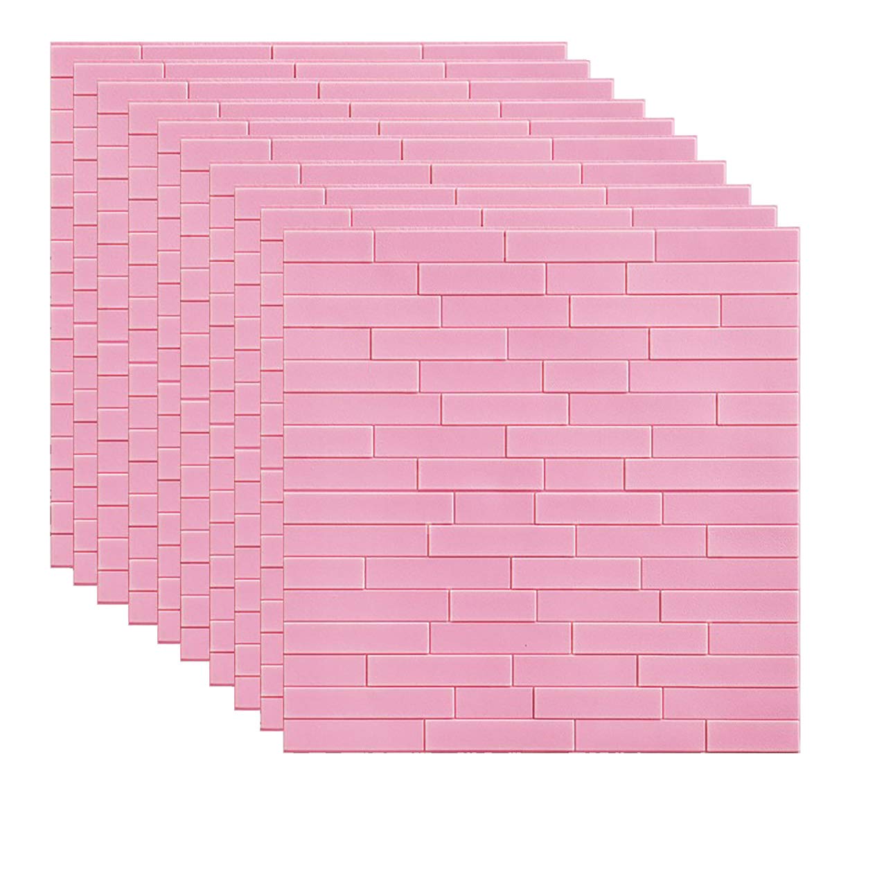 Papier peint brique 3D rose stéréoscopique pour relooker un mur de salle de jeux sans travaux