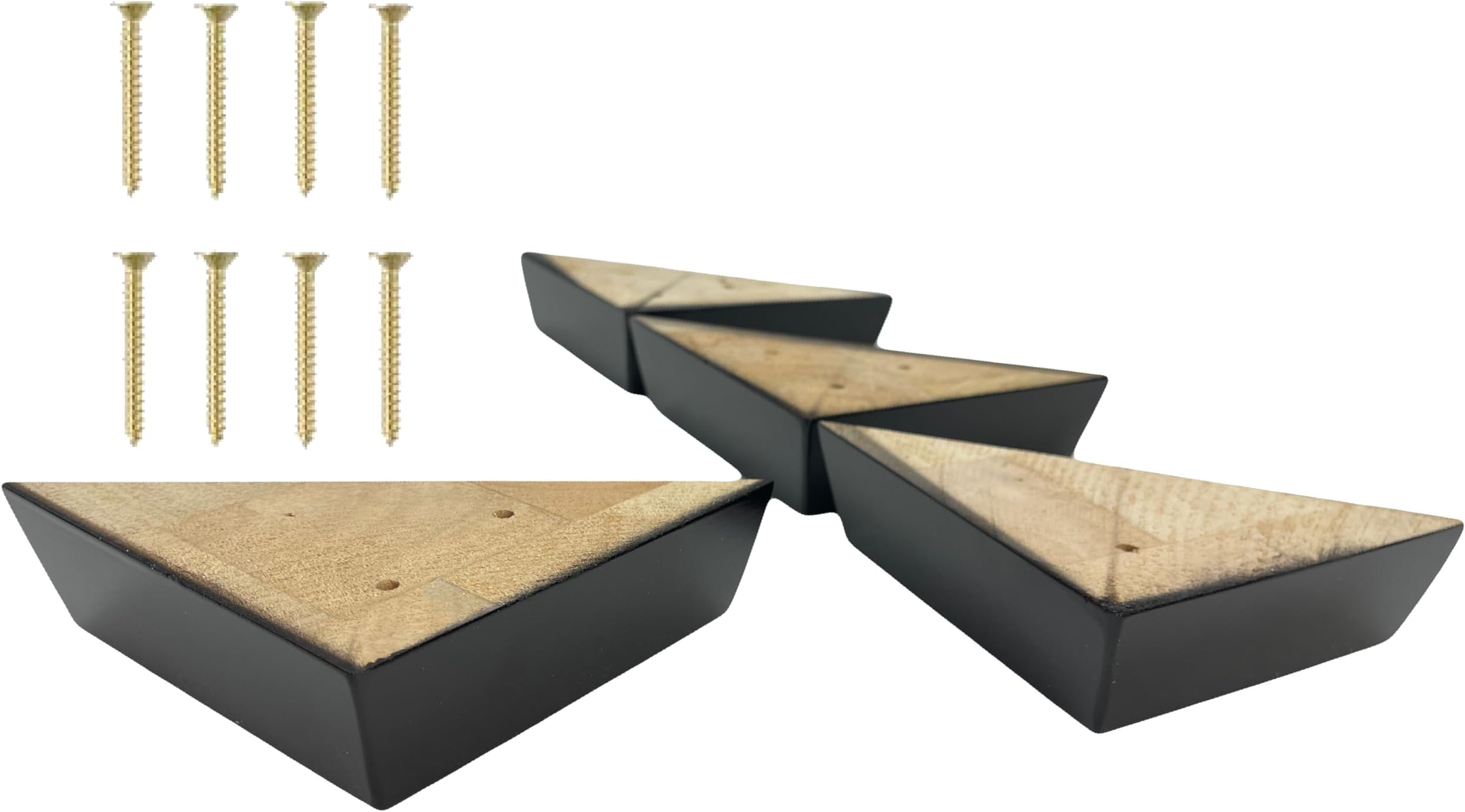 ComfortStyle Furniture Legs, Set of 4 Wood Sofa Corner Feet, 1-1/2" Tall by 5" Wide Triangle, Chair Couch Feet Replacement, Parent (Dark Espresso)