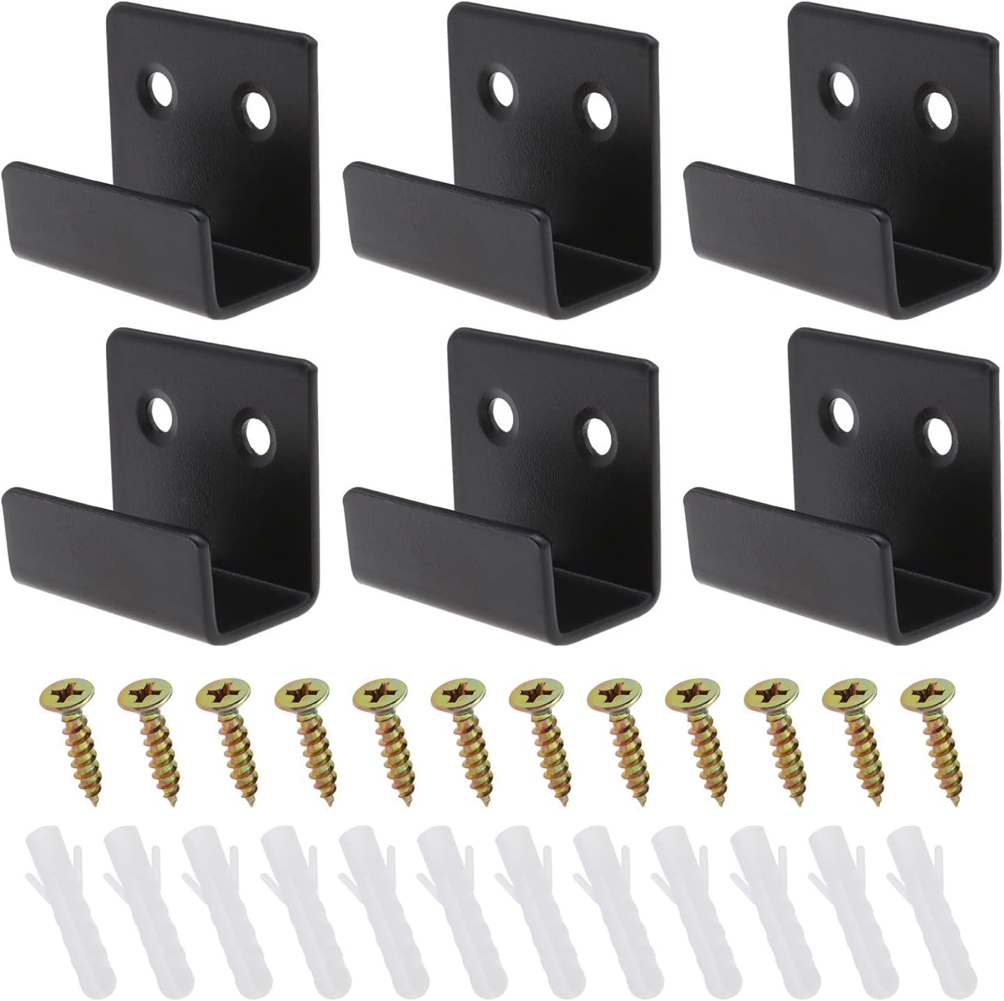 20PCS Ceramic Tile Display Bracket Stainless Steel Wall Mount Heavy Duty Hook Board Holder for Hanging Picture Mirror 20mm Groove Inner Width Black