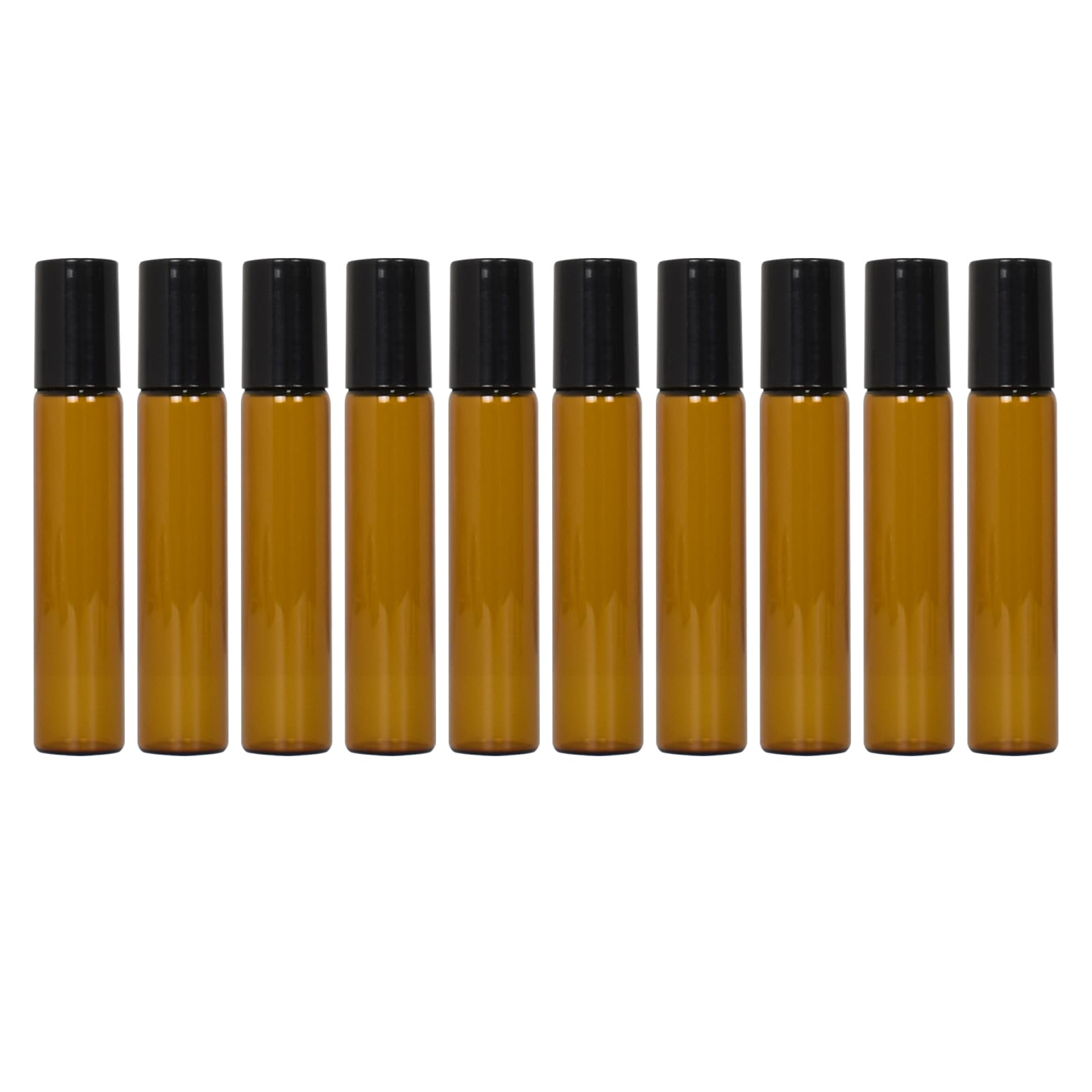 10 Marrón Botellas Roll On Cristal para Aceites Esenciales 10ml,Roll-on Bola Acero Inoxidable,para Aceites Esenciales,Masajes, Aromaterapia,Botella de Laboratorio,Perfumes