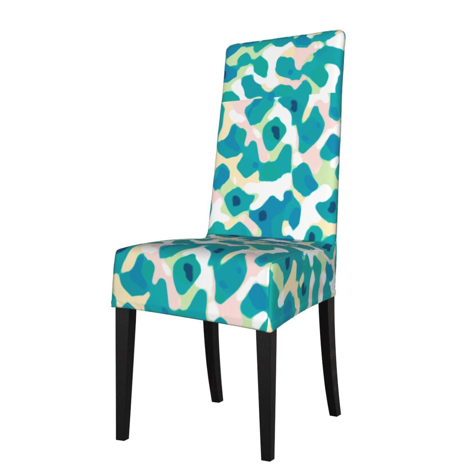 LKYMOH Teal Leopard Print, Chair Covers Stretch Chair Slipcovers for Dining Room, for Party Pet Protection Universal Fit Soft Polyester