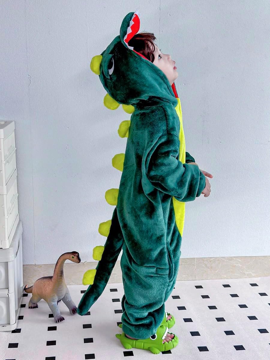 Plustrong Kids Onesie Pajamas Halloween Costumes for Boys Girls Flannel Animal Onesie Halloween Costumes for Kids - Image 2