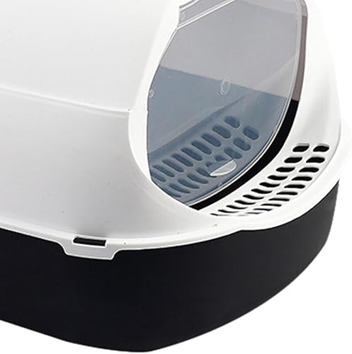 Miniatura 5 de AWHAO Caja de arena para gatos con tapa totalmente cerrada, suministros para mascotas para animales pequeños, conejo, desmontable, fácil de