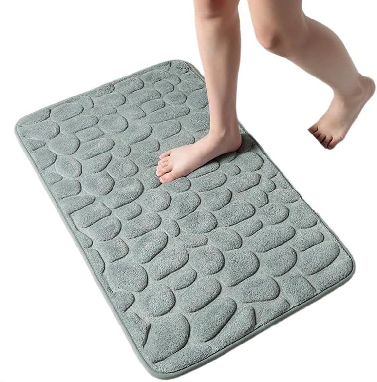 Miniatura 10 de non slip Alfombrilla De Baño Con Relieve De Adoquines, Alfombra Antideslizante De Vellón Coral Para Bañera, Suelo De Ducha, Felpudo, Almohadilla De