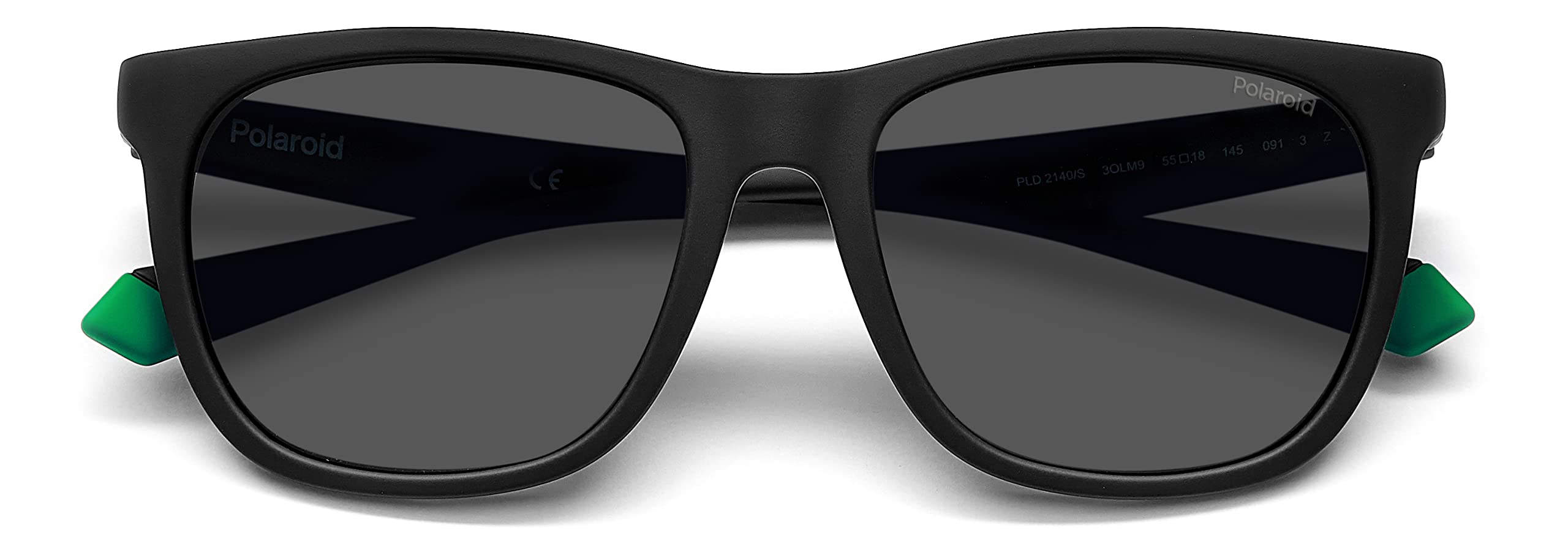 Polaroid Pld 2140/s 3OL/M9 MT BLK GRN Sunglasses Unisex Polycarbonate, Standard, 55