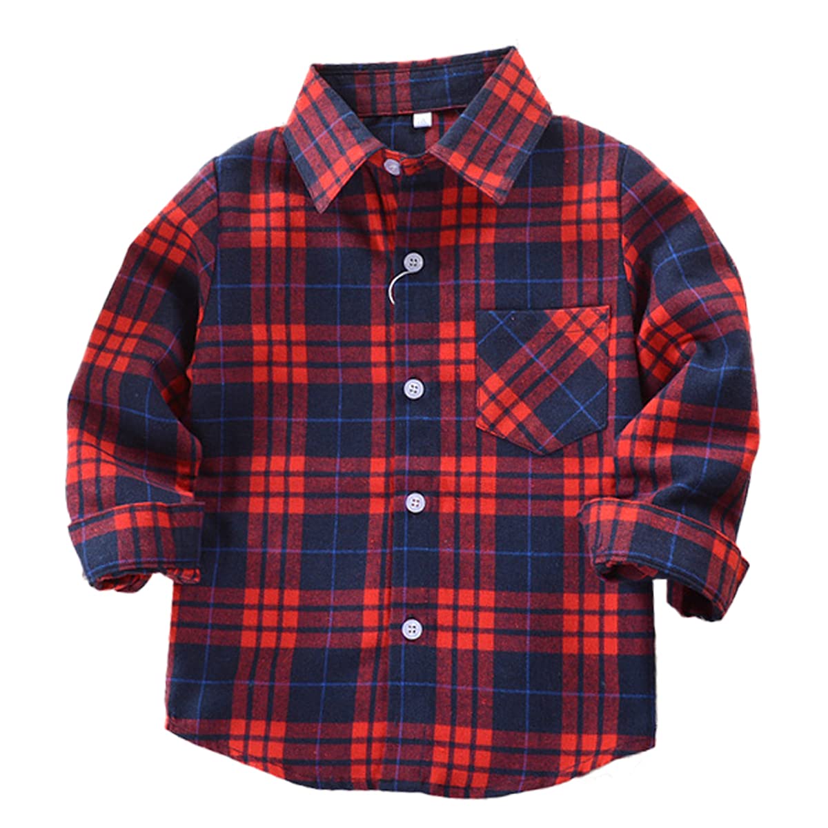 Machbaby Jungen Mädchen Langarm Hemden Plaid Kariert Freizeithemd Tops Baumwolle Button-down Langarmshirt
