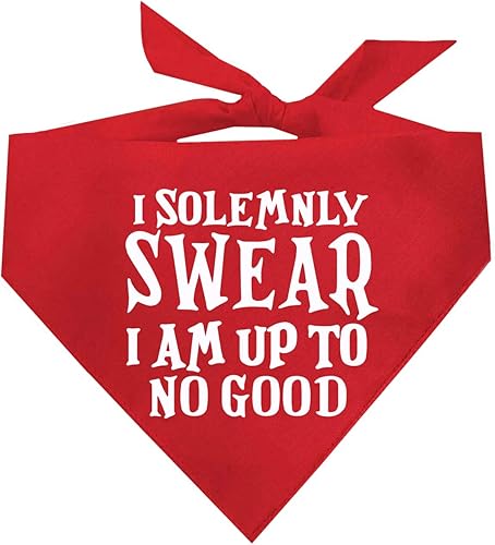 I Solemnly Swear I Am Up to No Good Dog Bandana (Rojo, OS 1101)