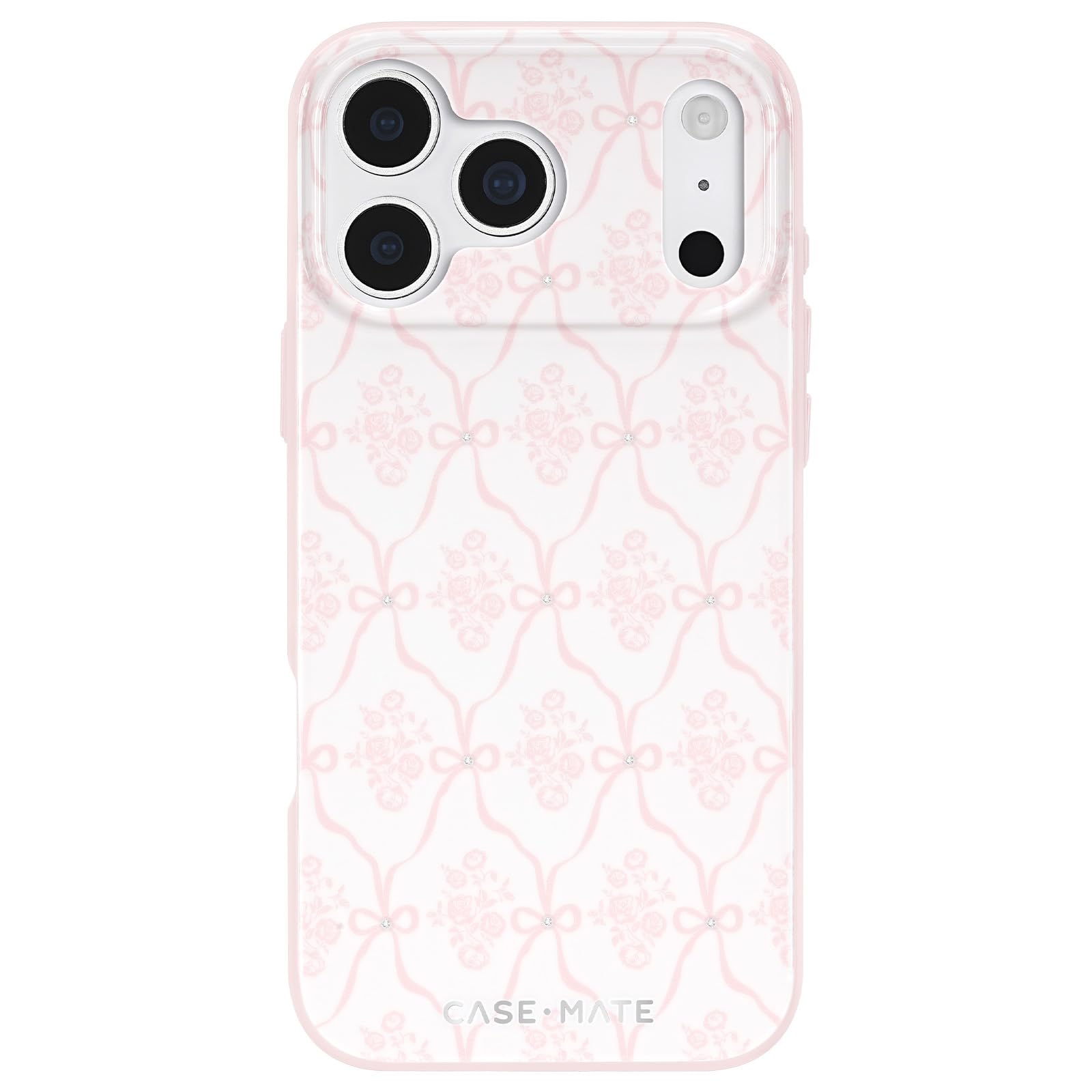 Case-Mate - Funda para iPhone 17 Pro Max, rosa con lazo (Ballet Pink Bow).