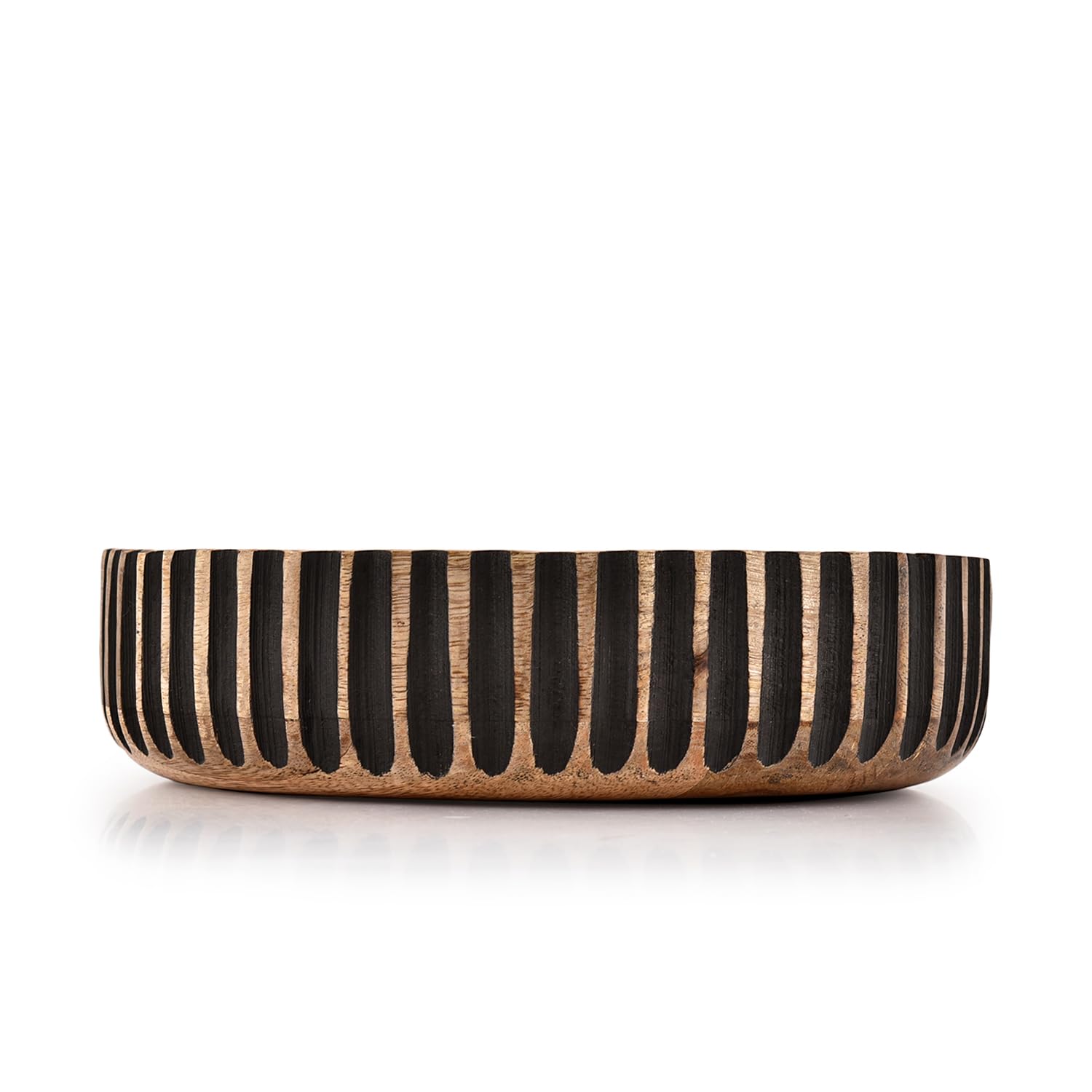 Porta frutta in legno di mango per piano di lavoro in cucina, porta frutta per decorazione in stile country, centrotavola (10 x 10 x 2,5 pollici / 25,4 x 25,4 x 6,3 cm)