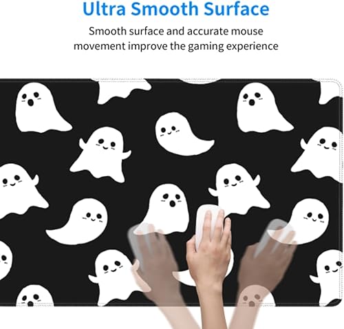 Miniatura 5 de Alfombrilla de mouse para juegos de acuarela japonesa blanca y negra con flor de cerezo Sakura de 35.4 x 15.7 pulgadas, XXL extendida, alfombrilla