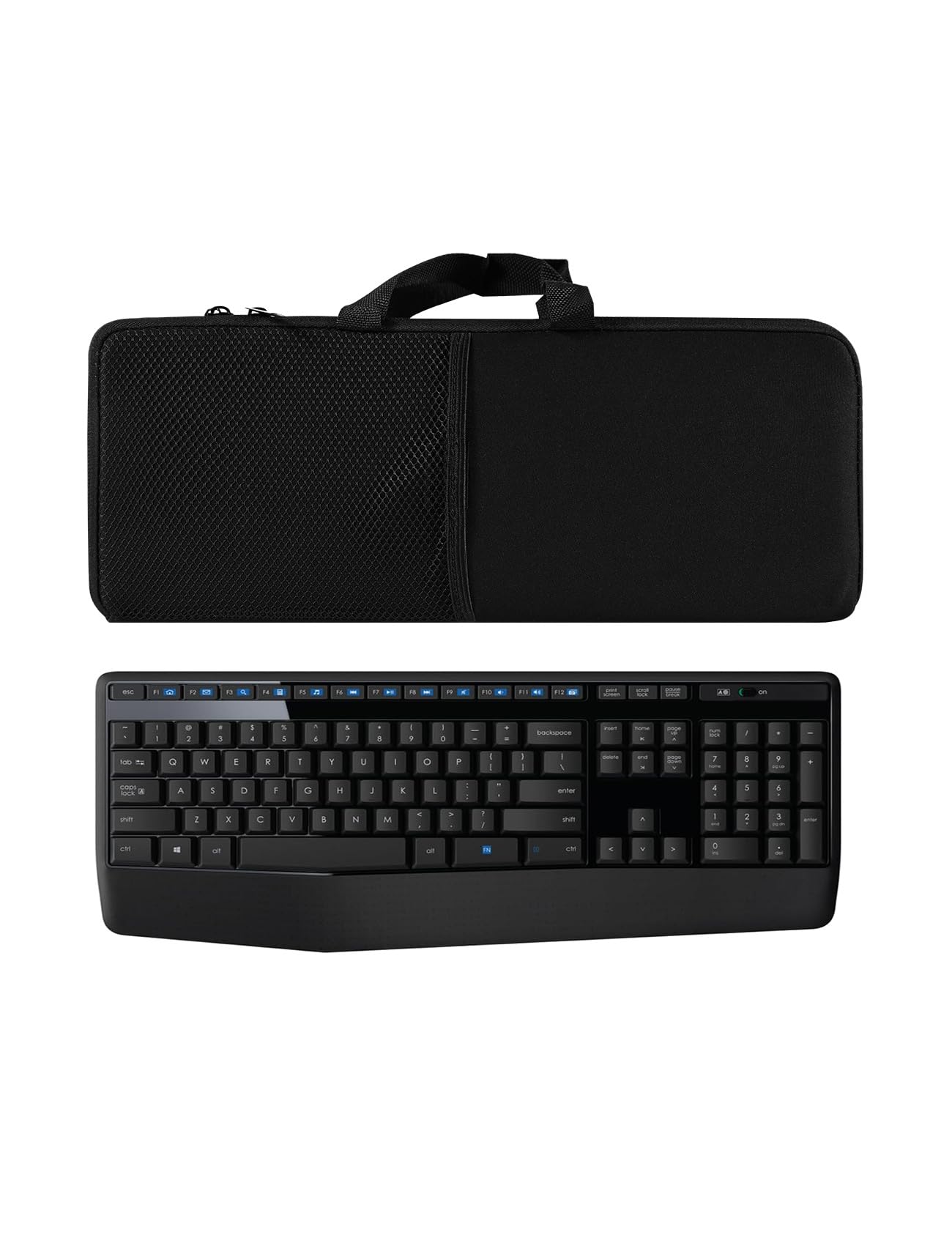 Portable Shockproof Waterproof Keyboard and Mouse Sleeve Protective Case for Logitech MK345/MK335/Lovaky 2.4G Ergonomic Advanced Wireless Keyboard & Mouse Combo; Black