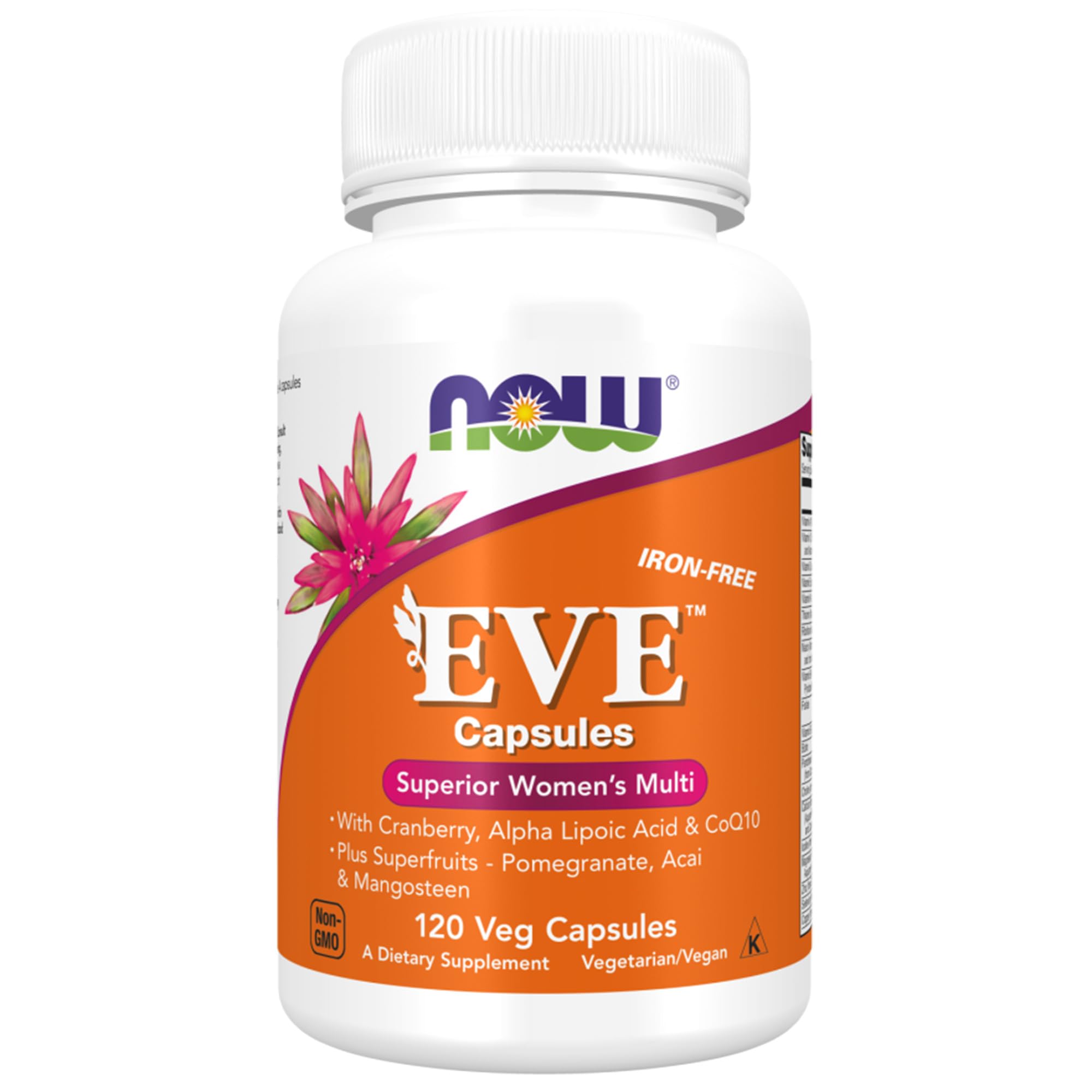 Now Foods, EVE, multivitaminico da donna, 120 capsule vegane, testato in laboratorio, senza glutine, vegetariano, senza ingegneria genetica