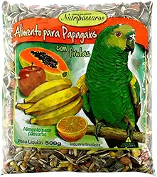 Ração para Pássaros Mistura para Papagaios com Frutas Nutripássaros-500g