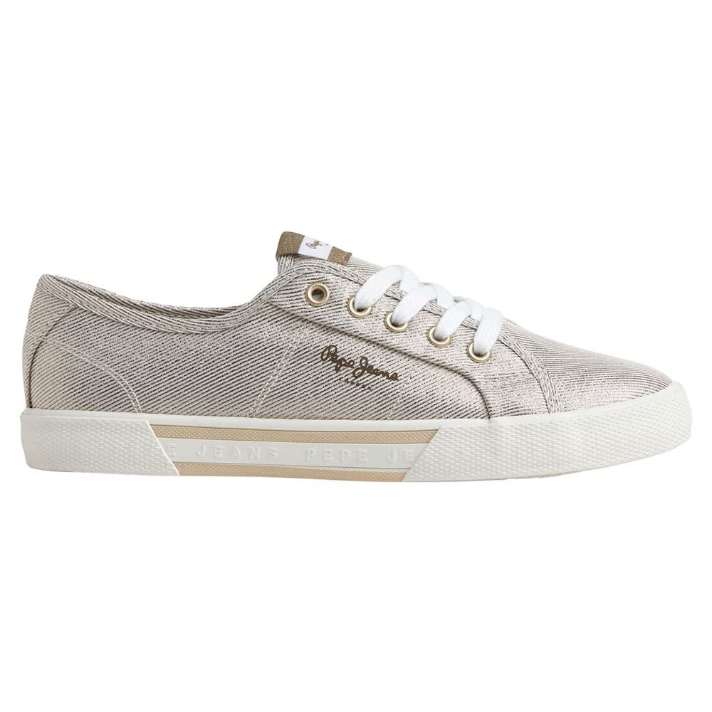 Pepe Jeans Women's Brady Party W Sneaker, Yellow (Gold), 8 UK