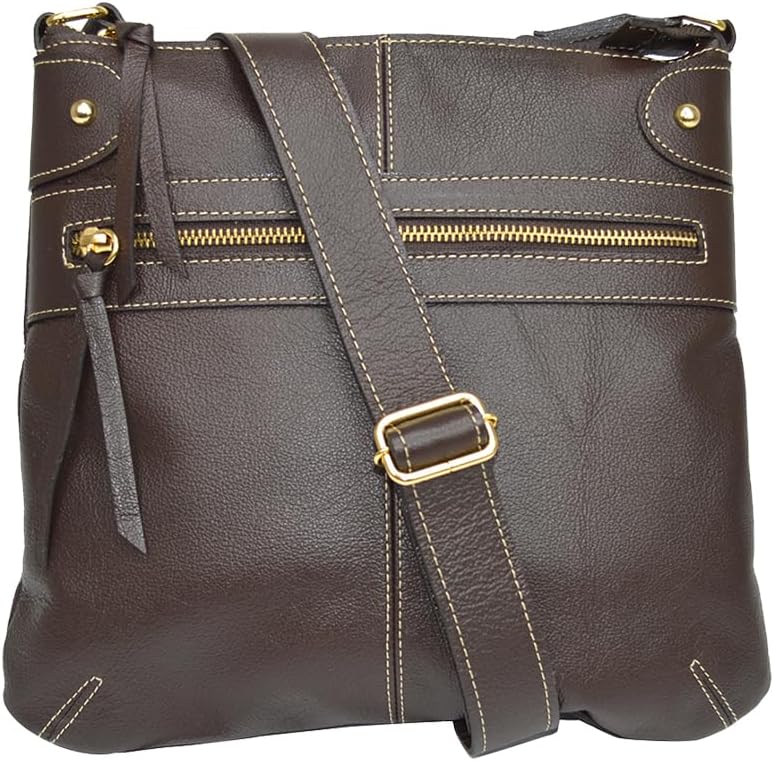 Bolsa Transversal Tiracolo Feminina em Couro Legítimo Crossbag Alça Comprida MDXB252