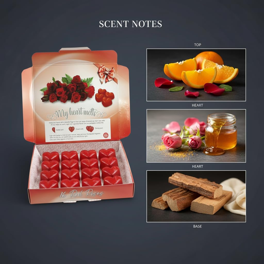 Red Roses - Cera aromática para lámpara aromática y eléctrica, cera de cera de soja, vegana y apta para animales, aroma a cera aromática