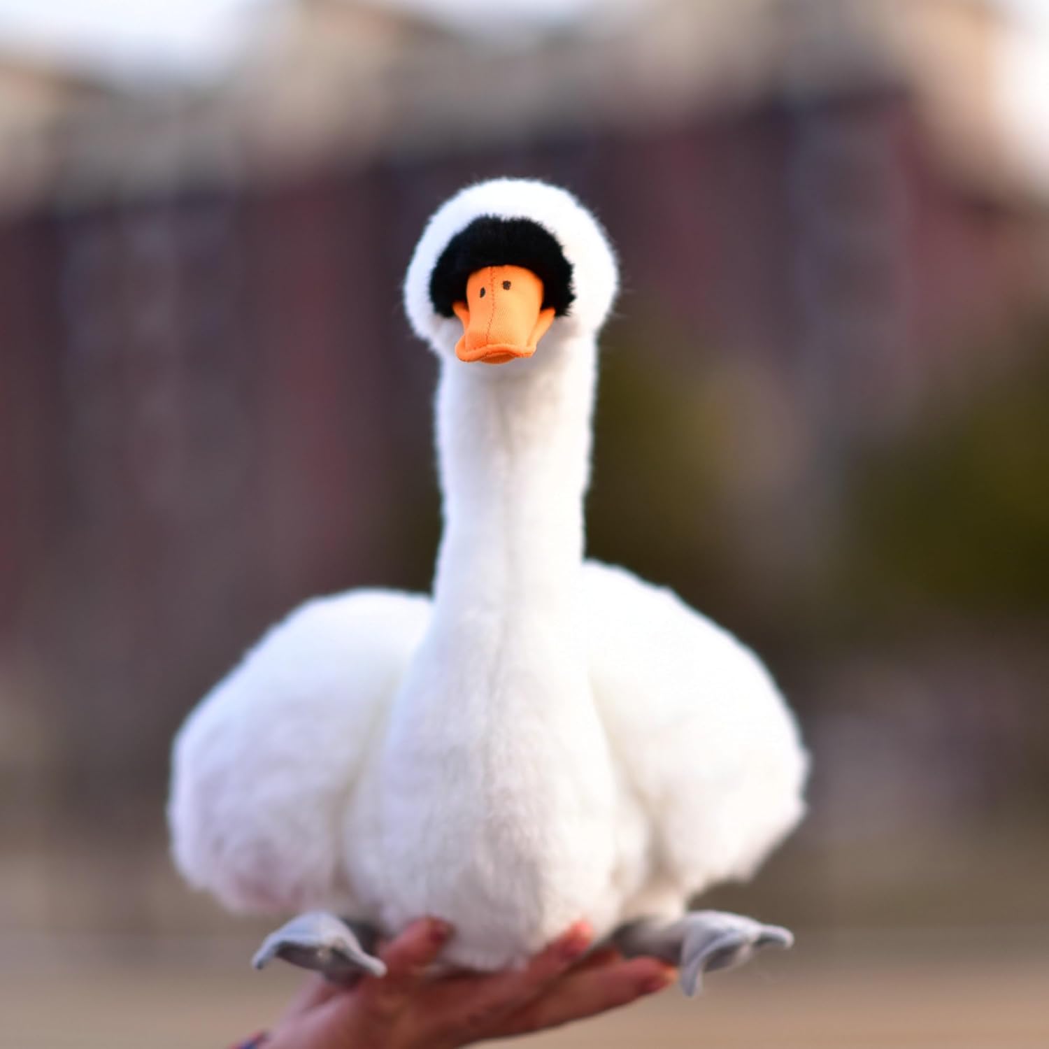 Simulated Swan Plush Toy Realistic Black Swan Doll Children's Festival Gift Neck and Feet with Aluminum Wire Can Sit Stable on the Desktop
