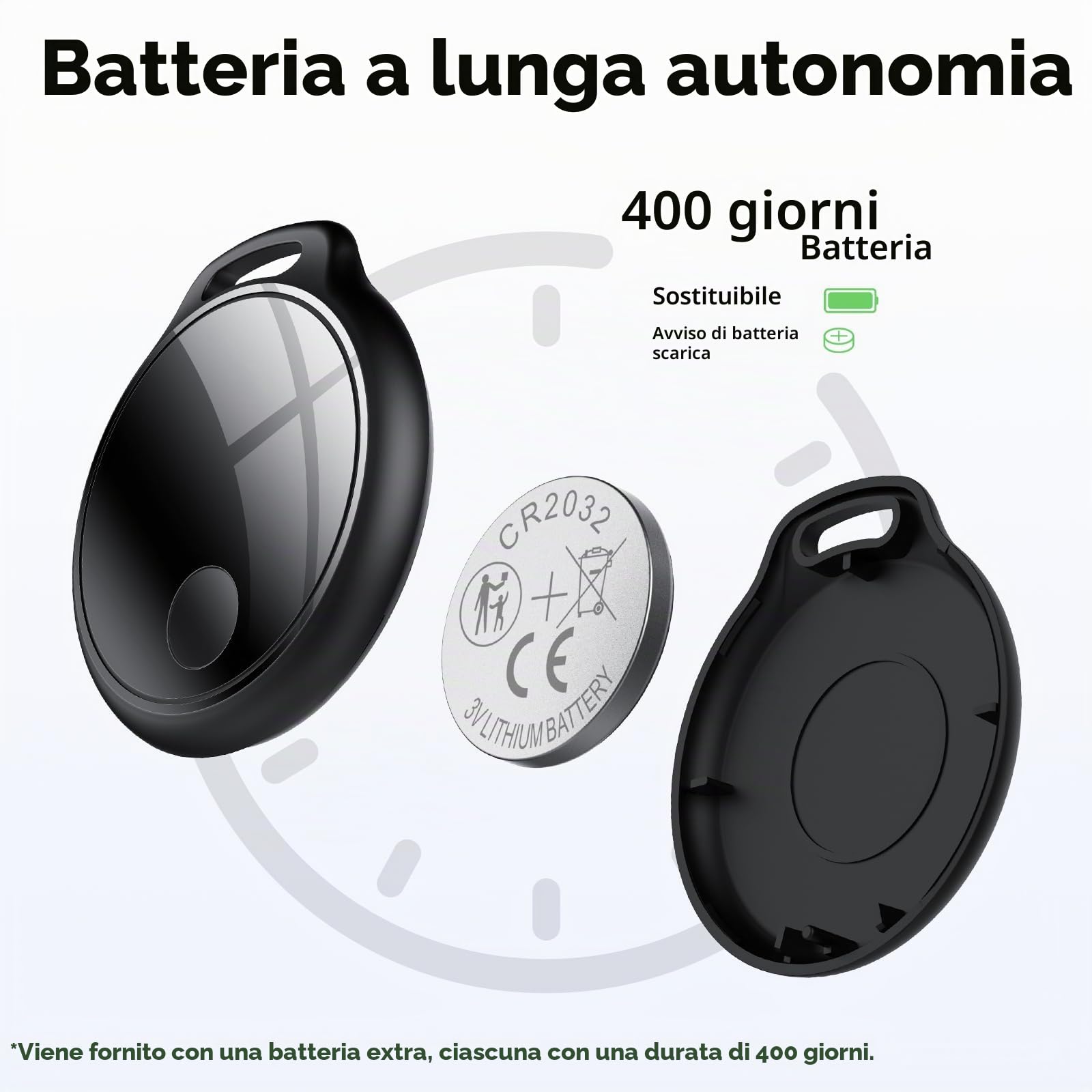 Air Tracker Tag 4 pezzi, Air Tracker Funziona Bluetooth Trova oggetti Compatibile Apple (solo iOS) Localizzatore Chiavi Borse, Bagagli, Zaini, Batteria Sostituibile Rosa,Viola,Verde,Blu