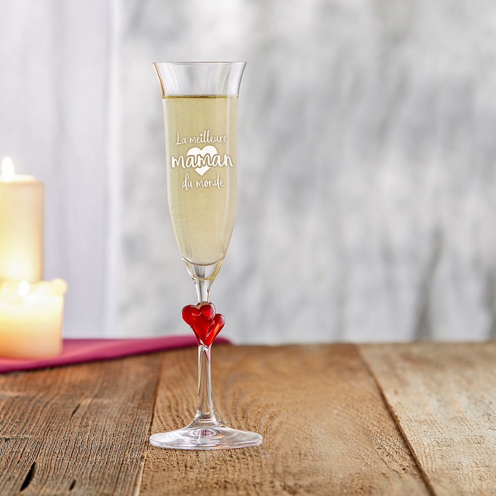 Flûtes à Champagne Personnalisées Avec Cœurs Rouges - Lot De 2 Pour Mariage, Anniversaire, Saint-Valentin - 7