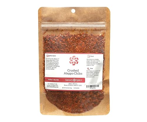 Miniatura 7 de Savory Spice Crushed Aleppo Peppers  Copos de pimienta de Alepo  Copos de chile rojo Halaby de Oriente Medio  Condimento de Alepo moderadamente