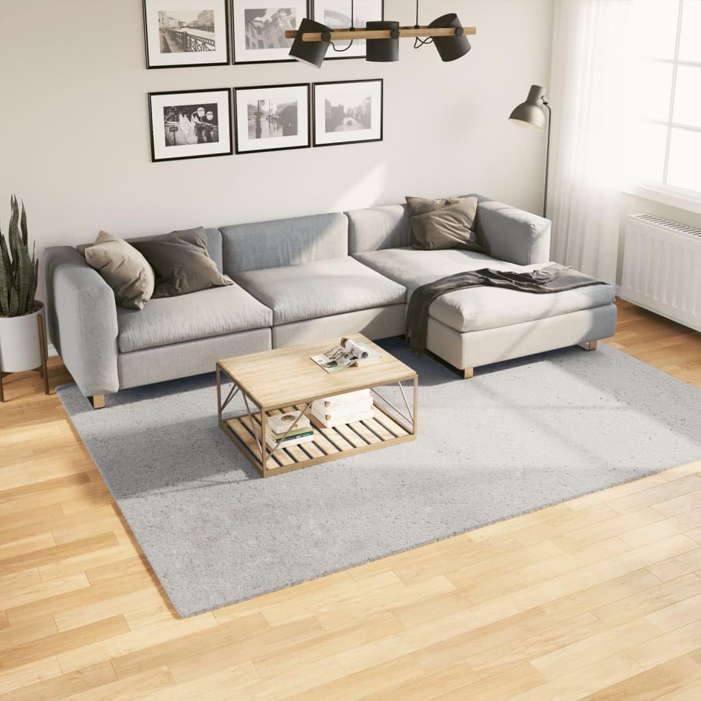 Tapis à poils courts doux gris 200 x 280 cm lavable HUARTE salon