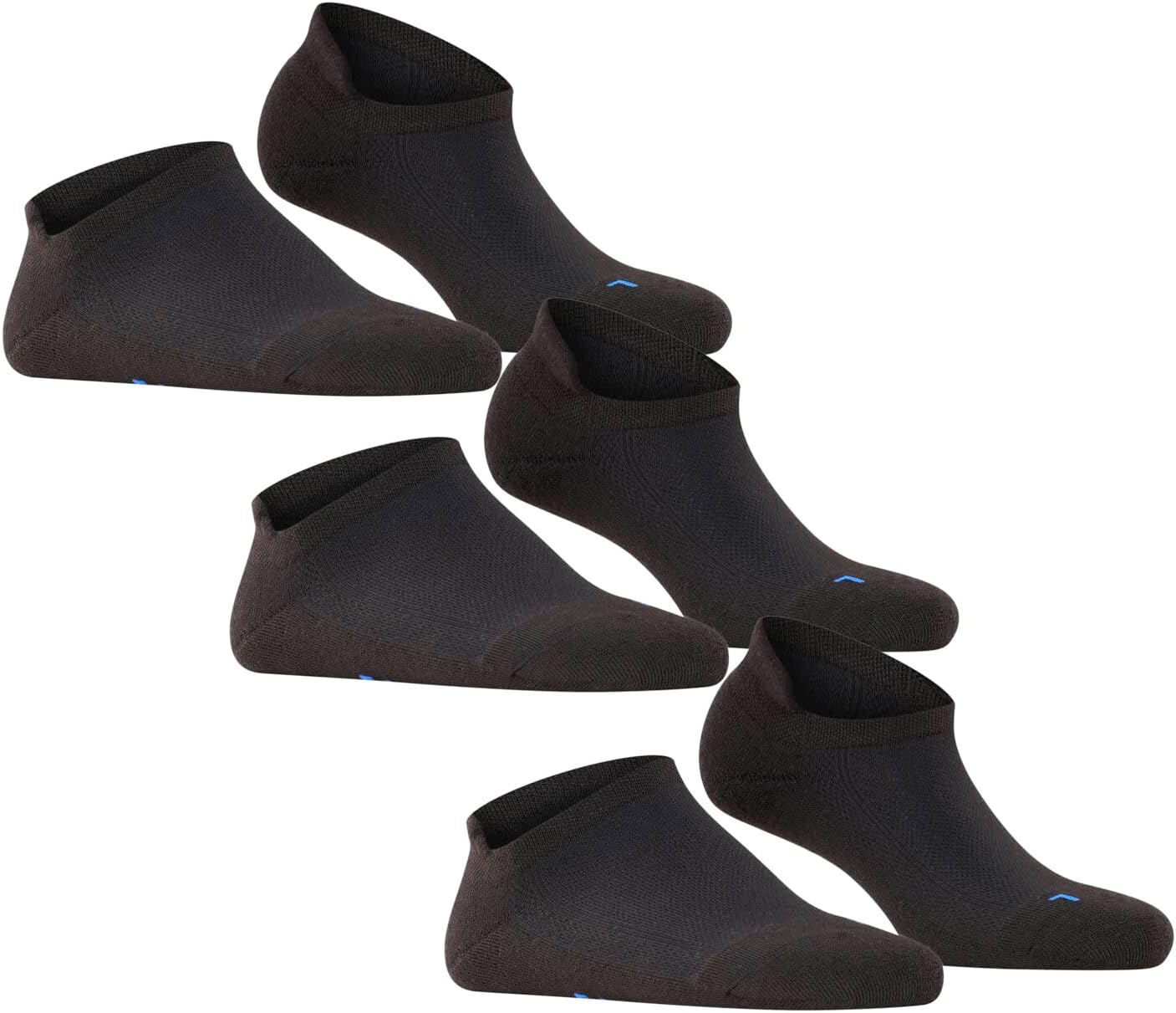 FALKE Unisex Cool Kick 3-Pack Sneaker Socks, Breathable, Cooling Effect, Polyester, Ankle, Everyday Casual, Black (Black 3000), 10.5-11.5, 3 Pairs