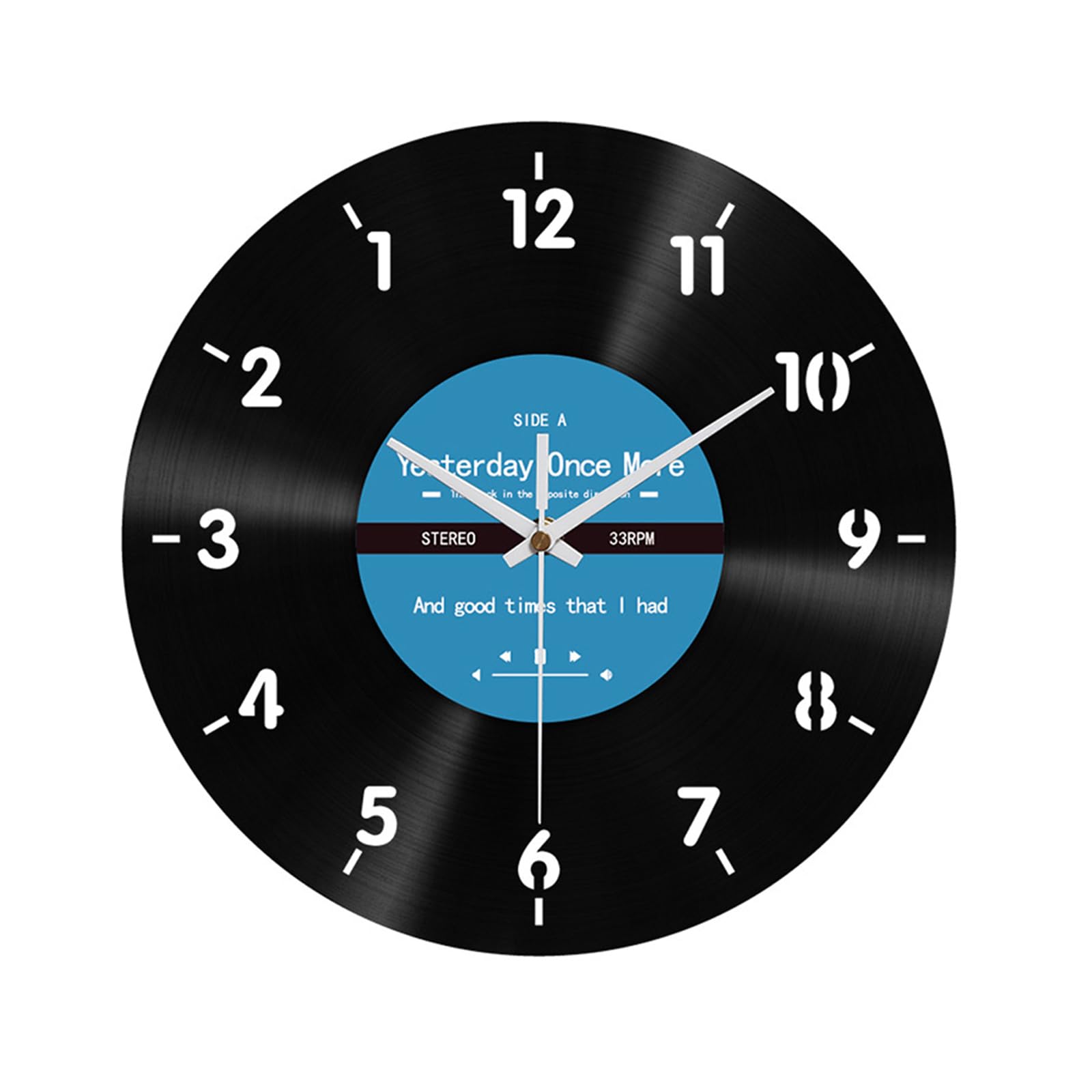 Yanwuwa English Version Unique Vinyls Record Backwards Reverse Wall Clock 12Inch Counterclockwise Decorative Clock For Home And Decors Decorative Wall