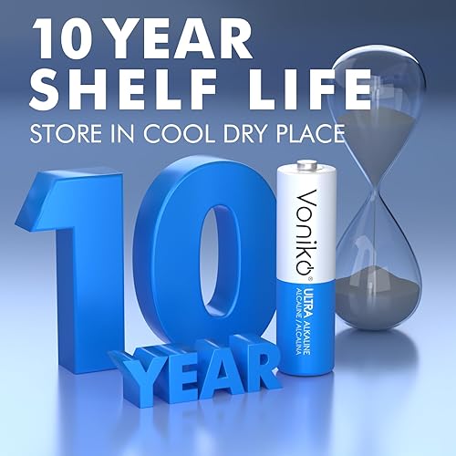 Miniatura 4 de Voniko AA Batteries - Paquete de 20 pilas alcalinas doble A, baterías de 1.5 V de larga duración, a prueba de fugas, 10 años de vida útil