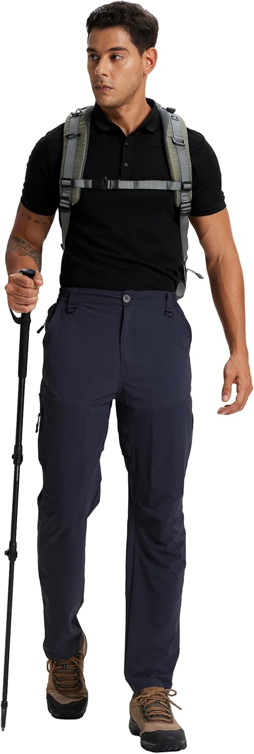 Mens Hiking Pants Lightweight Water Resistant Cargo Work Tactical Pants 6 Pockets Quick Dry Travel Outdoor - Image 6