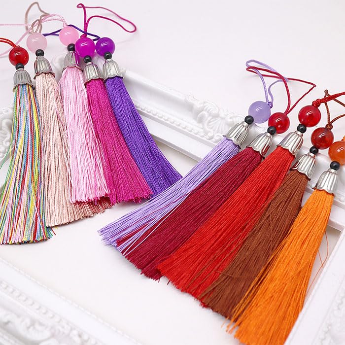 Amazon.co.jp: タッセル ビーズ付き 6本 カラフル DIY ハンドメイド