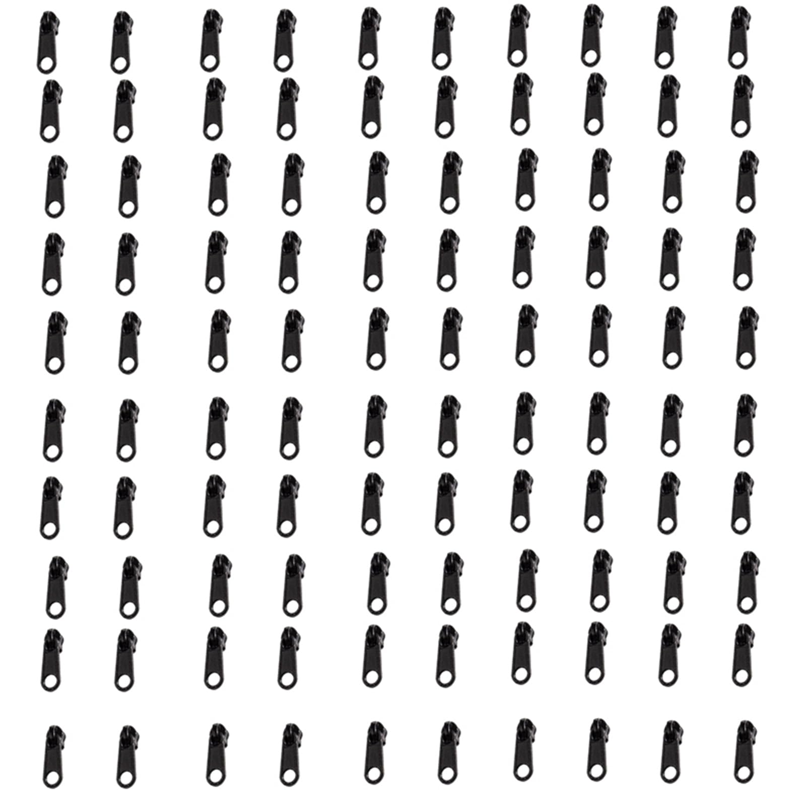 NEWFT 100Pcs Quick Installation Slider Heavy Duty Metal Zippers Pull Zippers Repair Accessory for Clothing Luggage Bag Sewing Luggage Head Accessory Pull Replacement