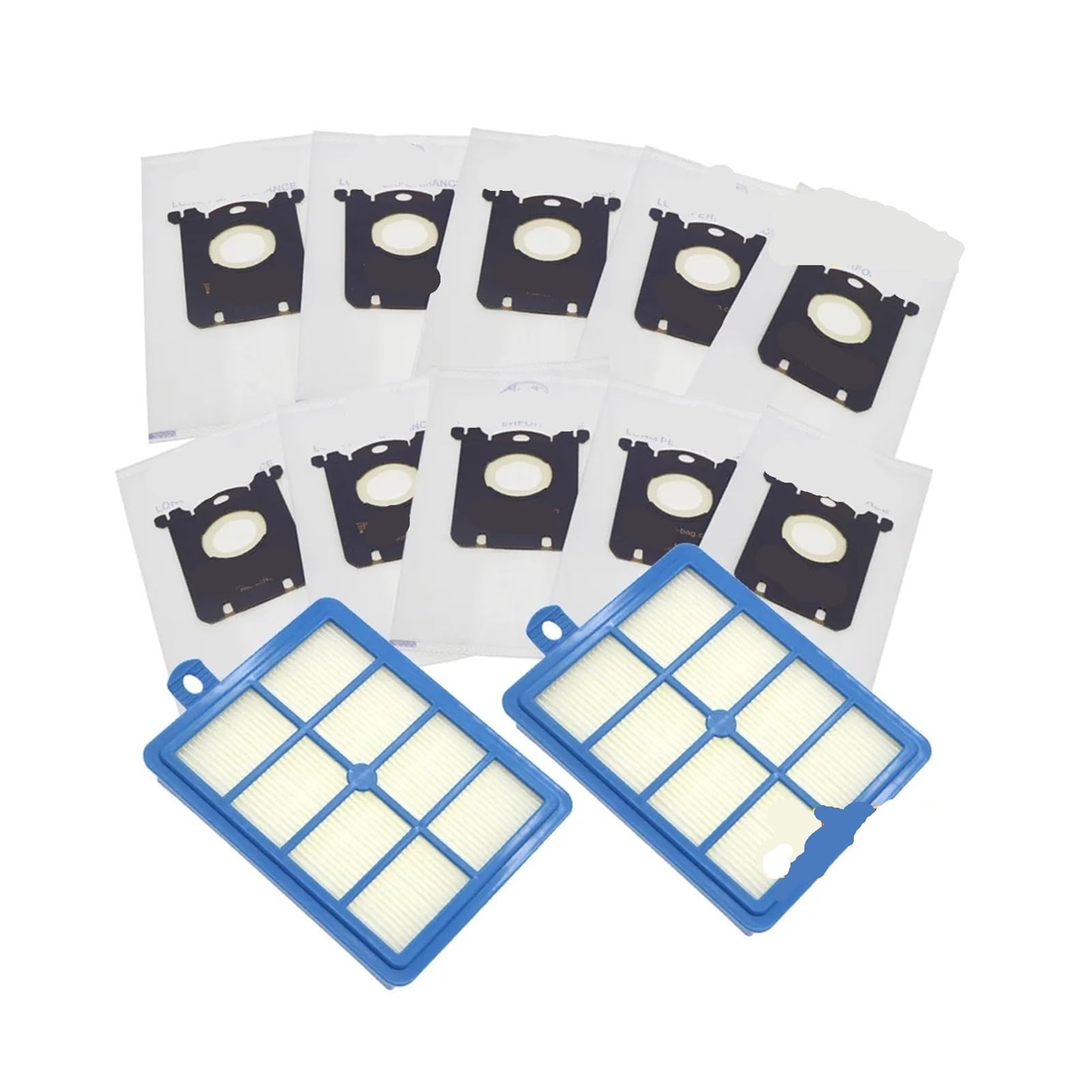 Sac à poussière pour Philips et AEG avec filtre de remplacement (pack de 12 pièces)