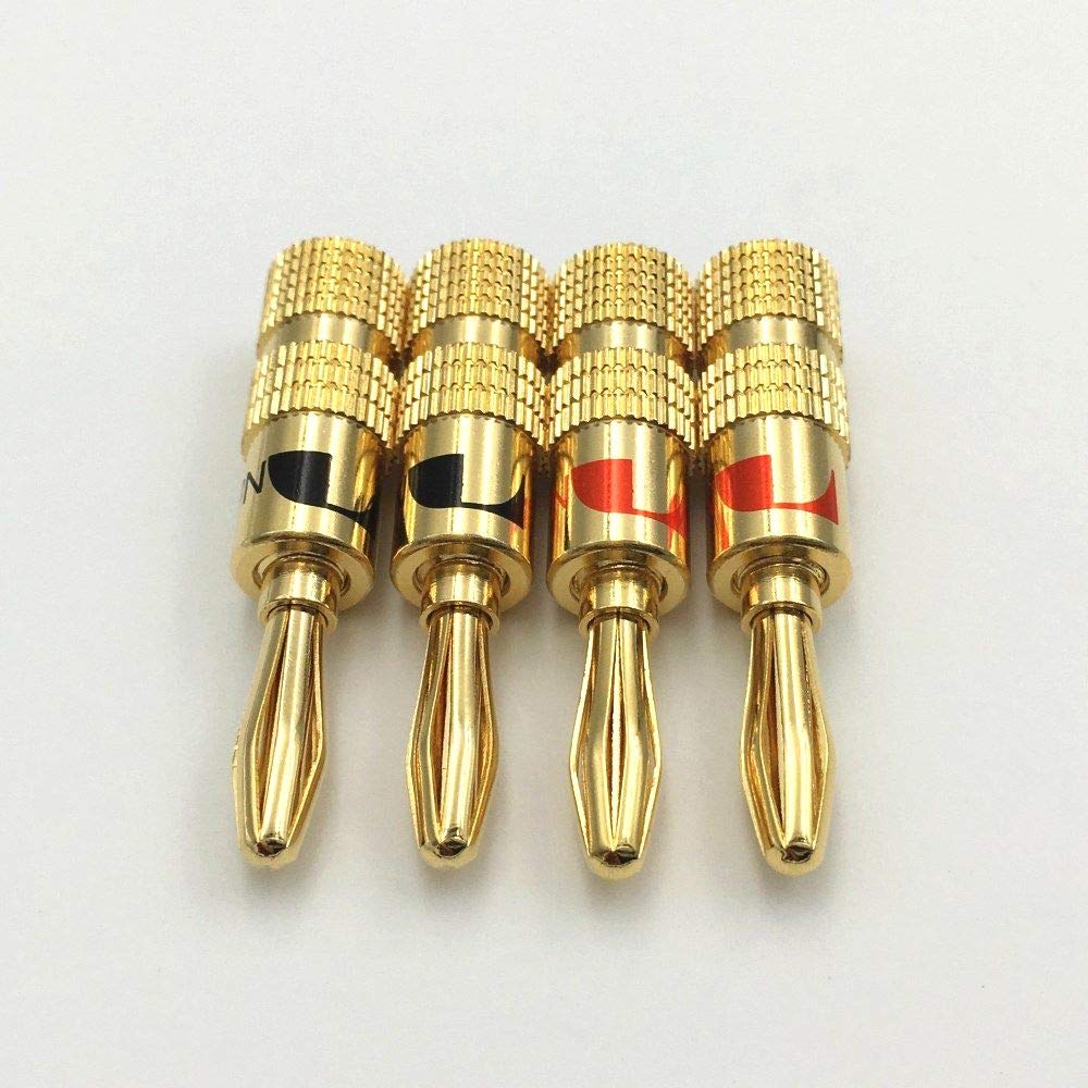 Lot de 100 fiches banane mâles de 4 mm pour connecteur de haut-parleur vidéo en laiton plaqué or