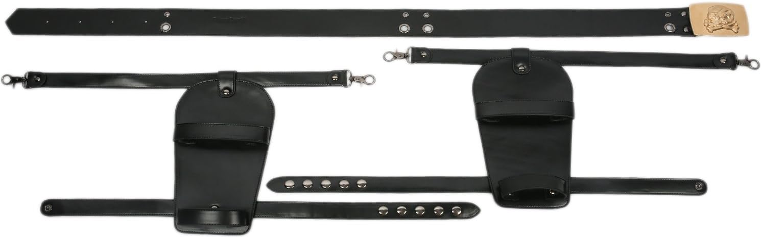 Pluscraft Lara Cosplay Belt Girls Costume Black Golden PU Leather Halloween Props