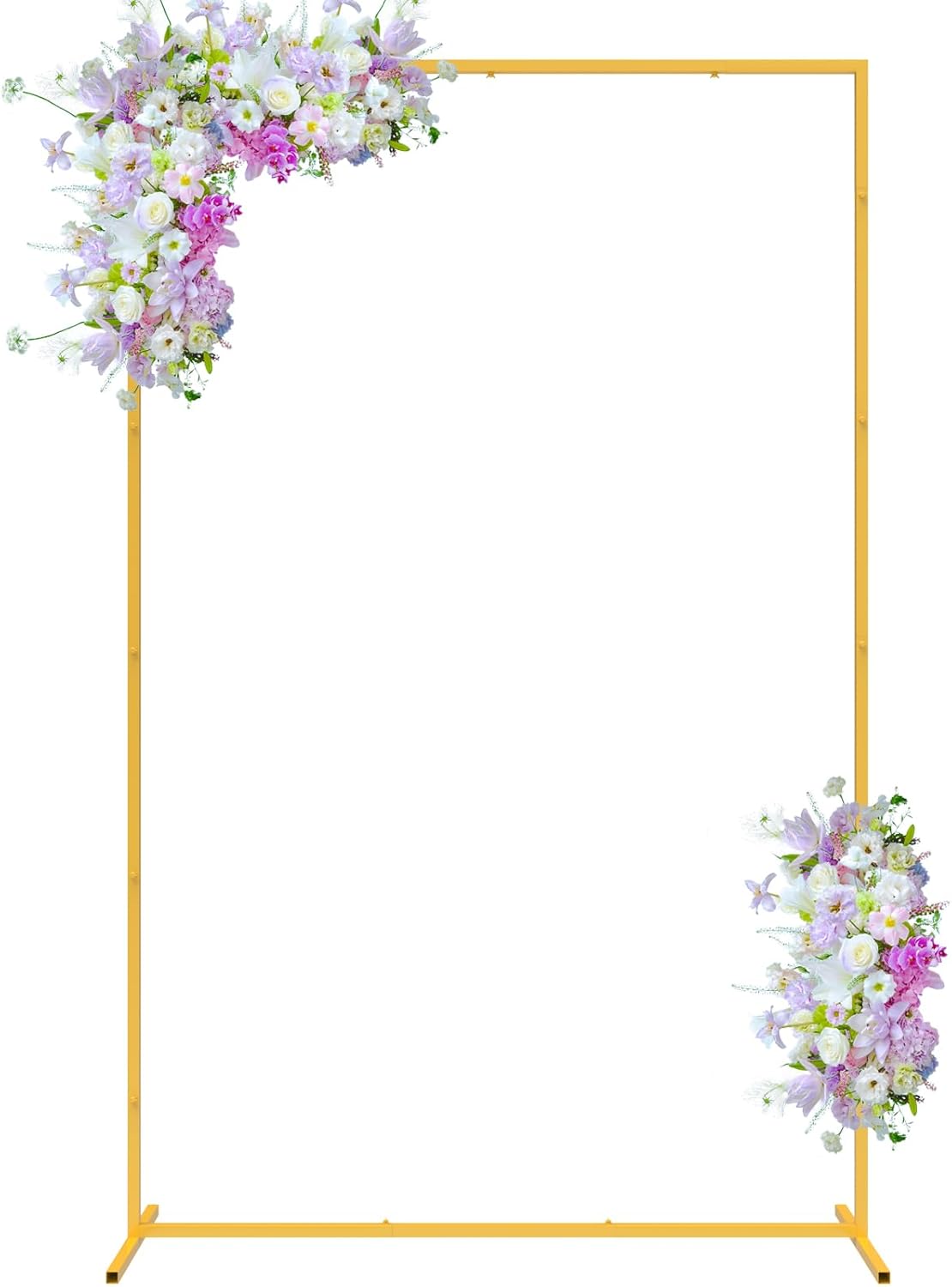 6.6FT x 4FT Wedding Arch Backdrop Gold Square Backdrop Stand Metal Balloon Arch Stand Rectangular Frame for Birthday Party Baby Shower Anniversary Decoration 6.6FT x 4FT Gold