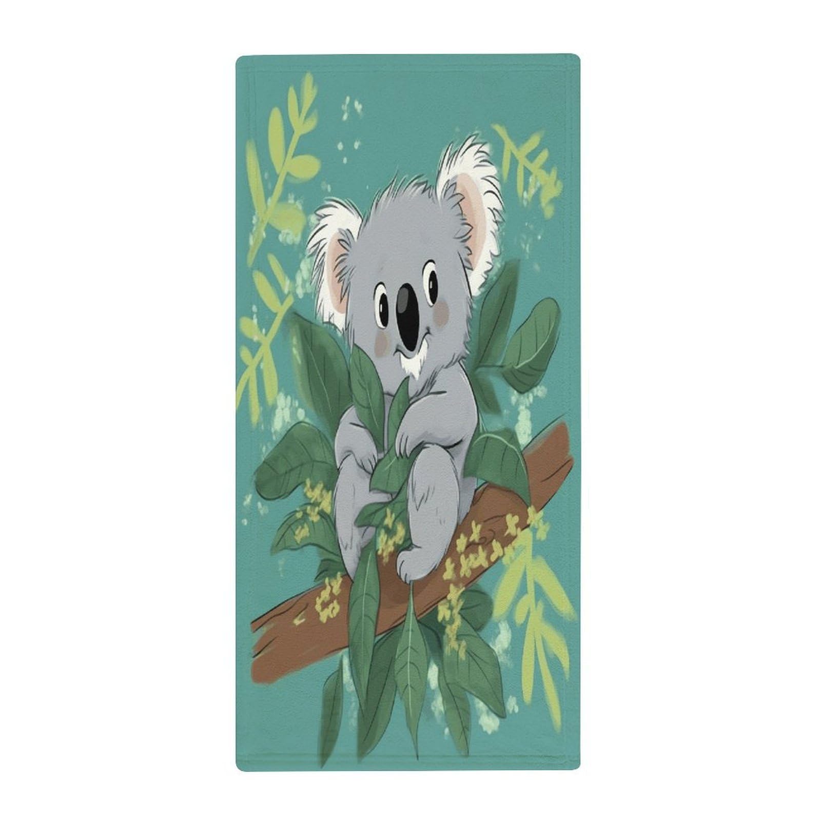Fekiloot Style Koala Vine Cartoon Towels For Bathroom, Bath Towels 13.8 X 28.7 Inch, Hand Towel Multipurpose Use As Bath Fitness, Bathroom, Shower, Sports, Yoga Towel