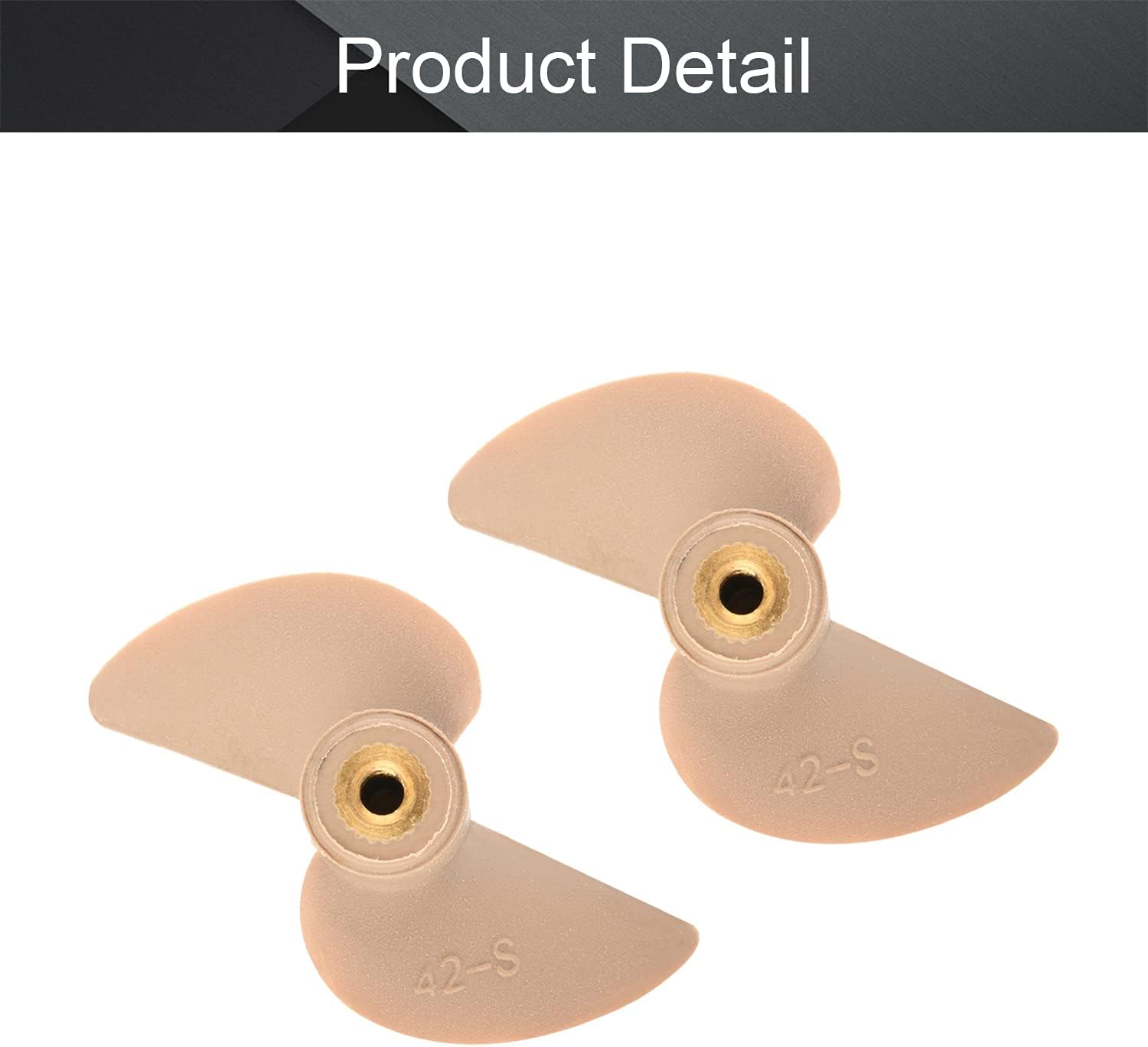 Fielect 2Pairs RC Boat Propeller 42mm Dia 2 Blades Propeller Copper Core Plastic CCW/CW Propeller 29.5 Pitch M3 Shaft Center Hole for Ship Model RC Boat